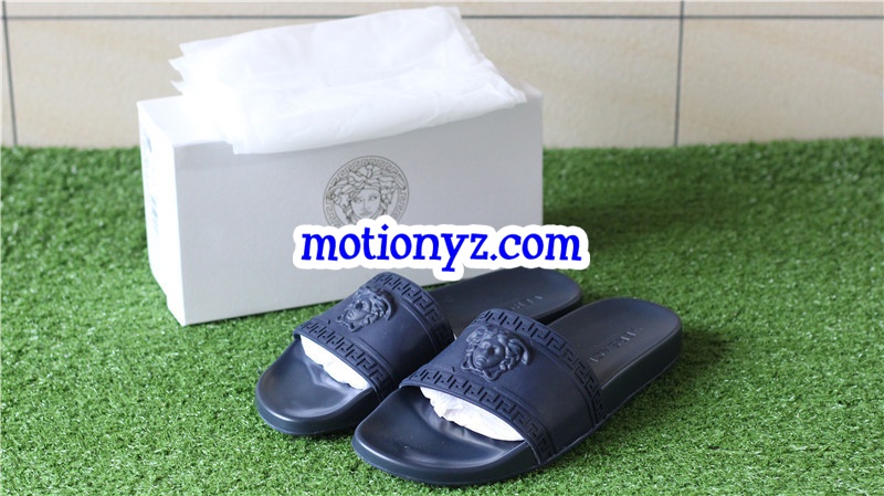 Brand Versace blue slide